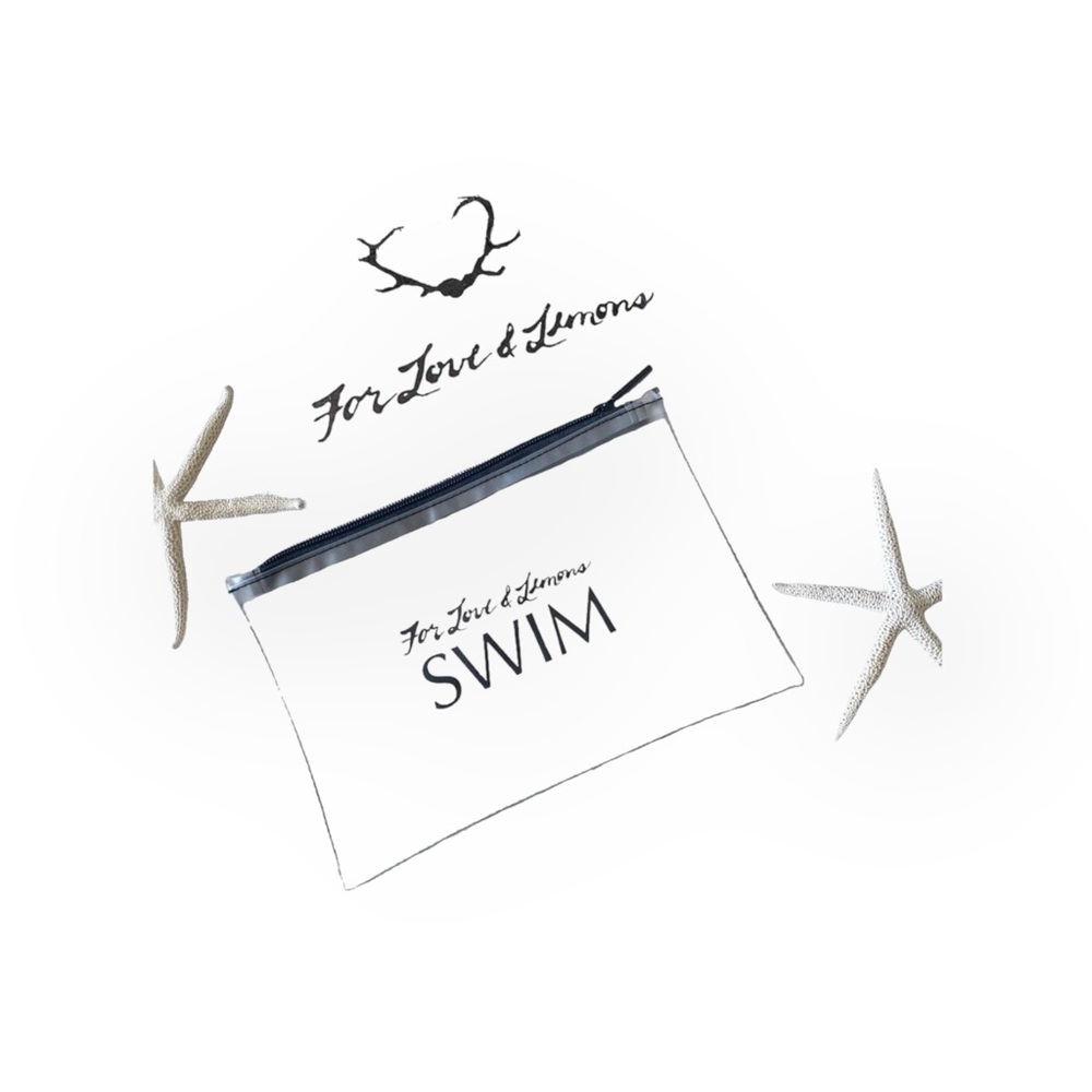 new For Love + Lemons Swim ❤︎ Clear Logo Airline Travel Bag ❤︎ Bikini Bag ❤︎